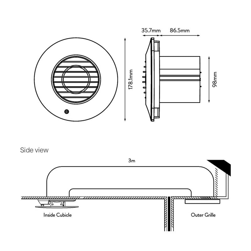 Xpelair Simply Silent Shower Fan Complete SSSFC 100mm Timer 93086AW