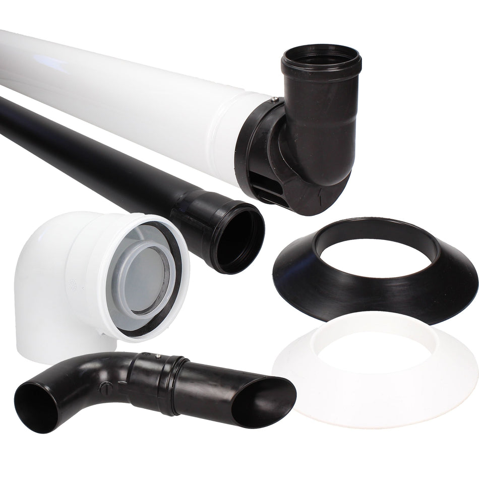 Baxi Multifit 60mm Black Plume Displacement Kit with Flue