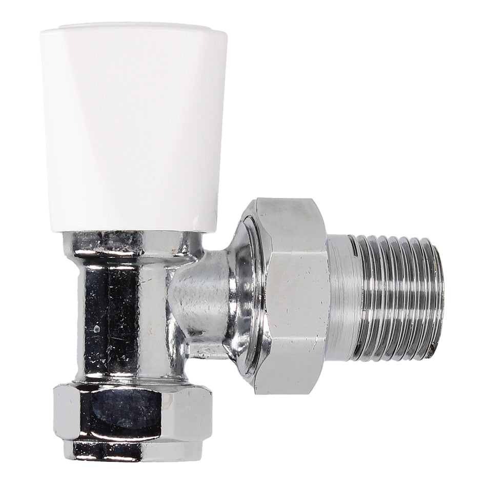 Evolve Angled 15mm Radiator Valve Manual Pair