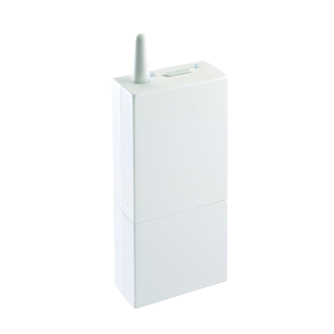 Delta Dore white TYXIA 6410 WIRELESS HOT WATER RECEIVER with a short antenna on top, shown on a plain white background.