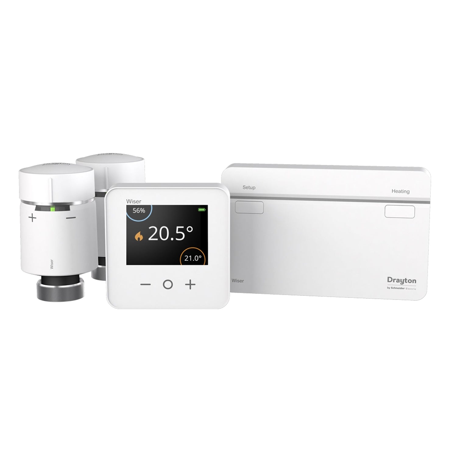 Drayton Wiser Multi-Zone Kit 1 — HubR, Room Thermostat and 2 Smart Radiator TRVs
