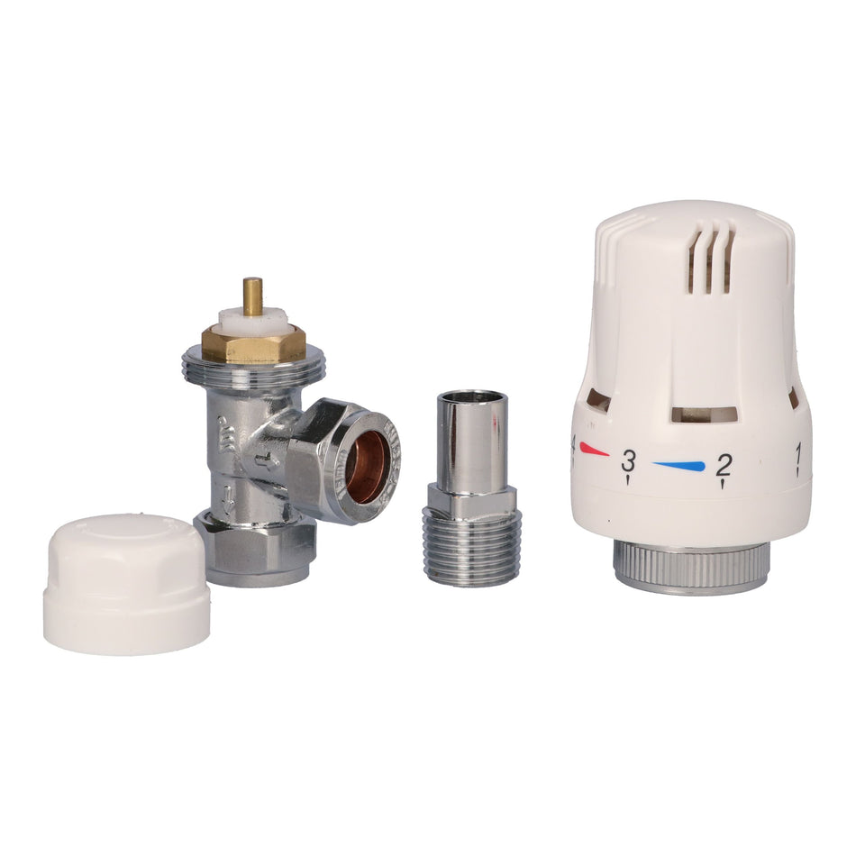 Onyx 15mm x 1/2 Angled White TRV | Single Valve