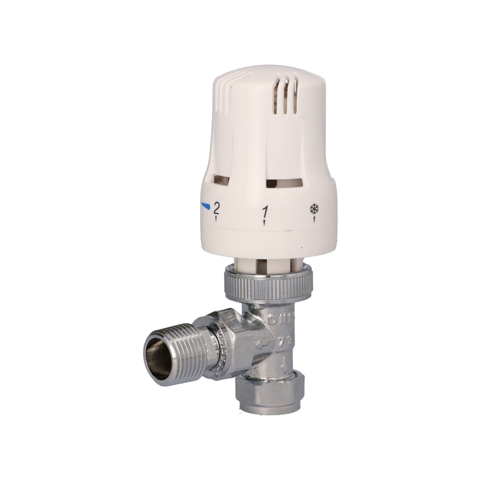 Onyx 15mm x 1/2 Angled White TRV | Single Valve