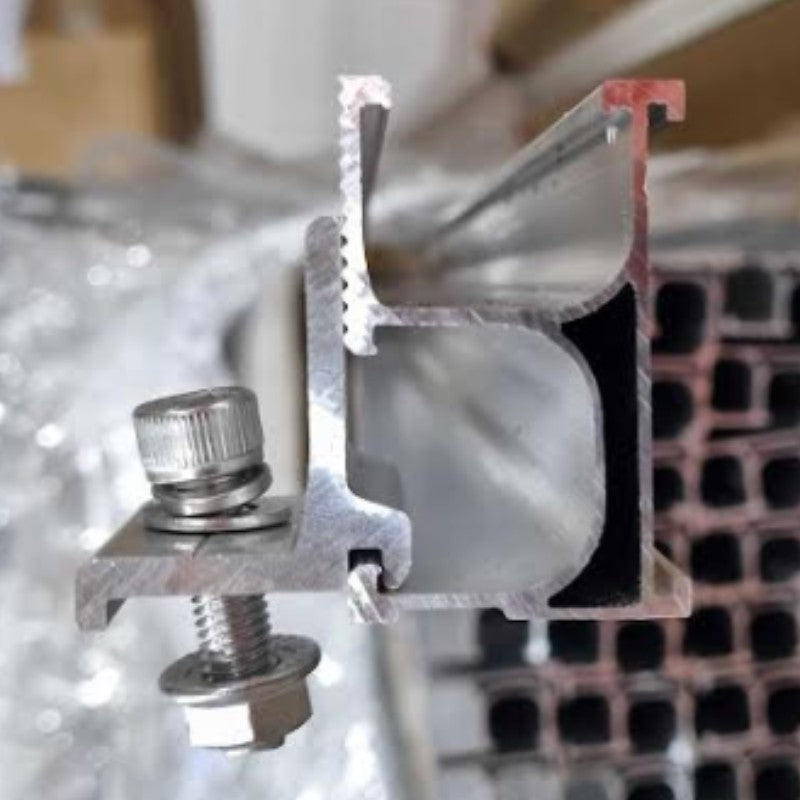 Fastensol Cross Connect with Hex Nut - Perpendicular Rail Fixing for Triangle Brackets & Standing Seam Hooks