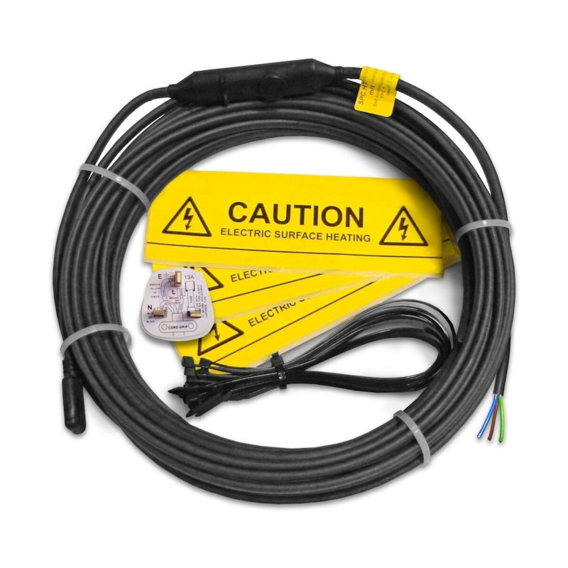 15m Pre-made (12W L/m) Frost Protection Trace Heating Kit with Thermostat