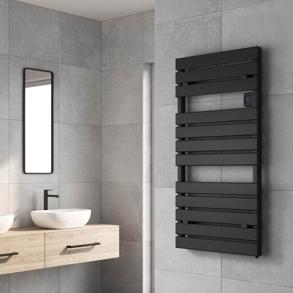 Reina Gia DE-GIA1025K Dry Electric Black Towel Radiator 550mm x 1120mm