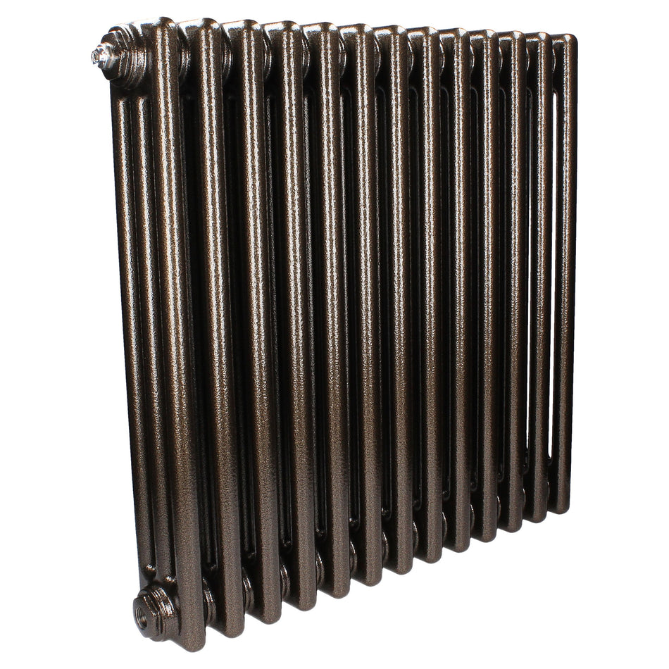 600x1180mm 3 Column Radiator | Hammered Gold | Horizontal