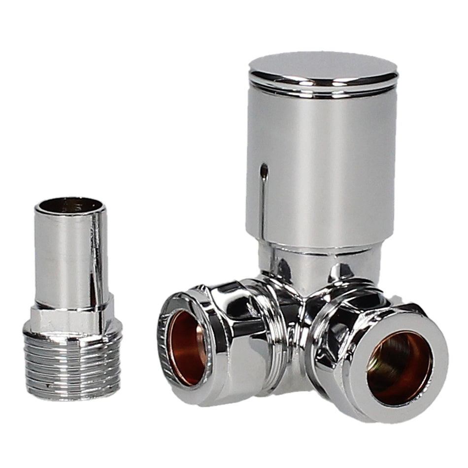 volve HP 15mm Chrome Corner Radiator Valve Pair | Manual