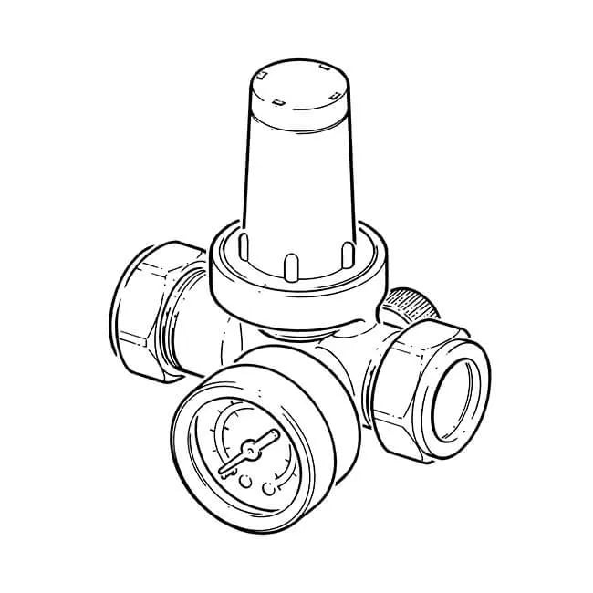Inta Trade-Tec Pressure Reducing Valve 15-22mm with Gauge