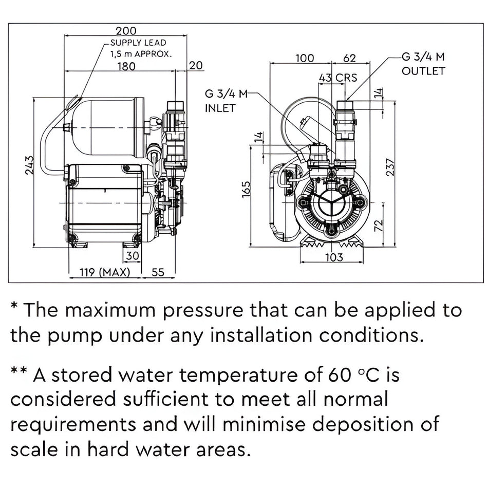 Stuart Turner Monsoon U4.5 Bar Single Pump – 46414 (Negative/Positive Head)