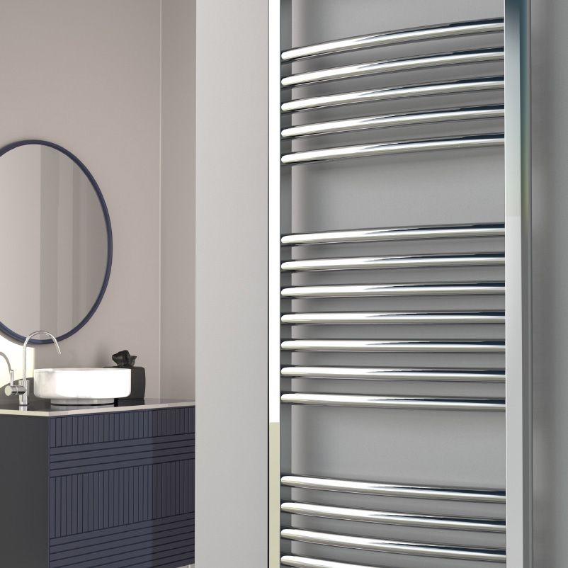Reina Diva AG50180CC Chrome Curved Towel Rail 500mm x 1800mm