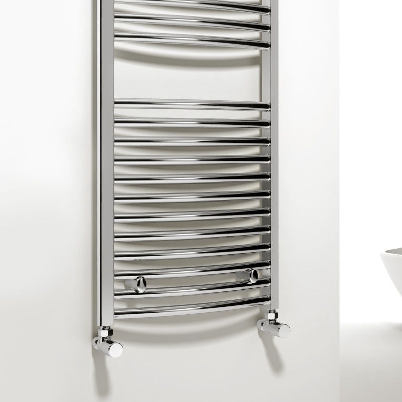 Reina Diva AG75800CC Chrome Curved Towel Rail 750mm x 800mm