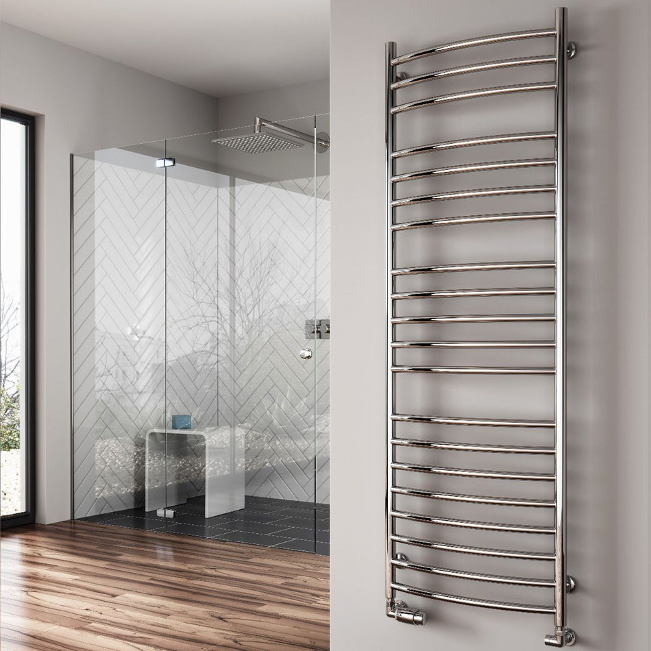 Reina Eos RNS-ES6150 Curved Stainless Steel Towel Rail 600mm x 1500mm