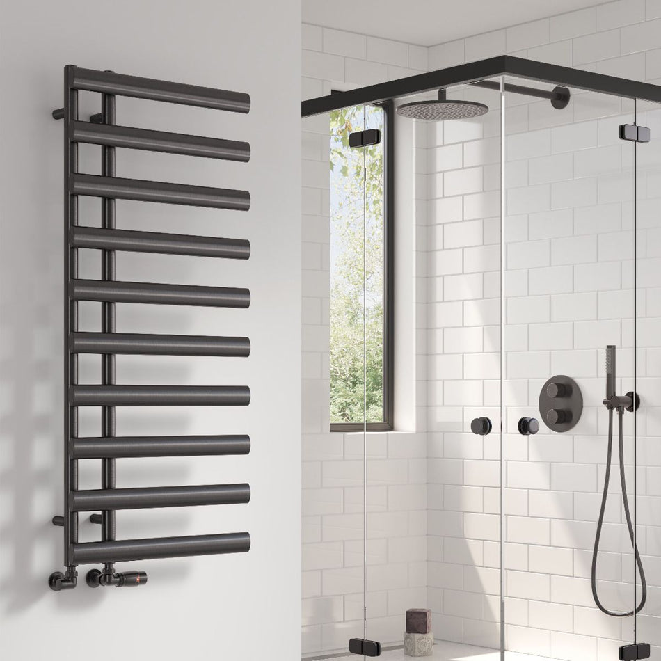 Reina Grace RND-GRC114A Anthracite Towel Rail 500mm x 1140mm