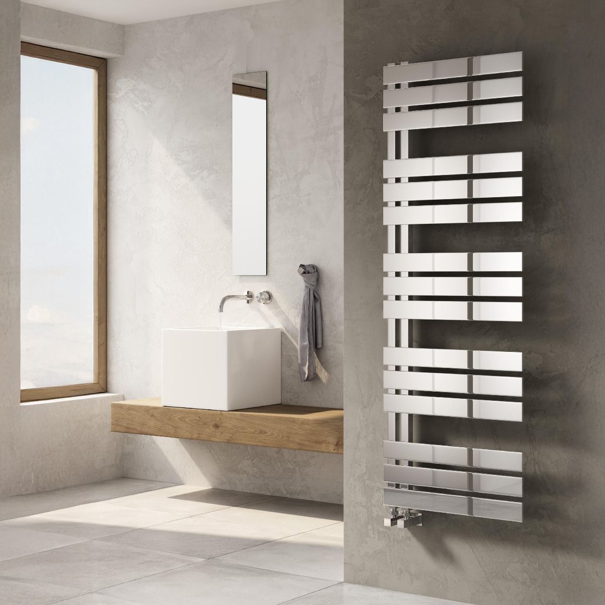 Reina Ricadi RNS-RC5114 Polished Stainless Steel Towel Radiator 500mm x 1140mm