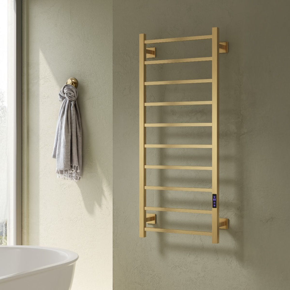 Reina Velino EVLN120B Brushed Brass Electric Radiator 1200mm x 500mm