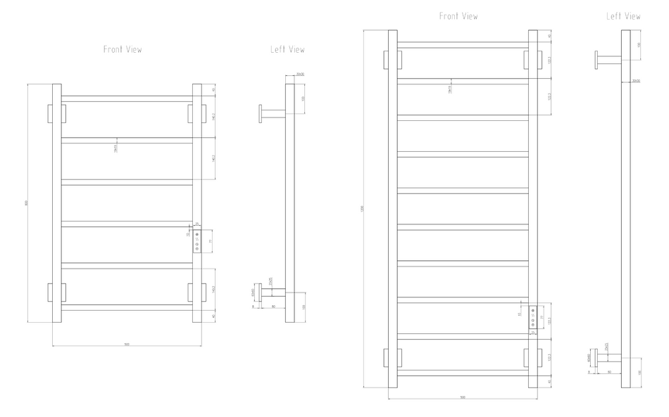 Reina Velino EVLN120C Polished Electric Radiator 1200mm x 500mm