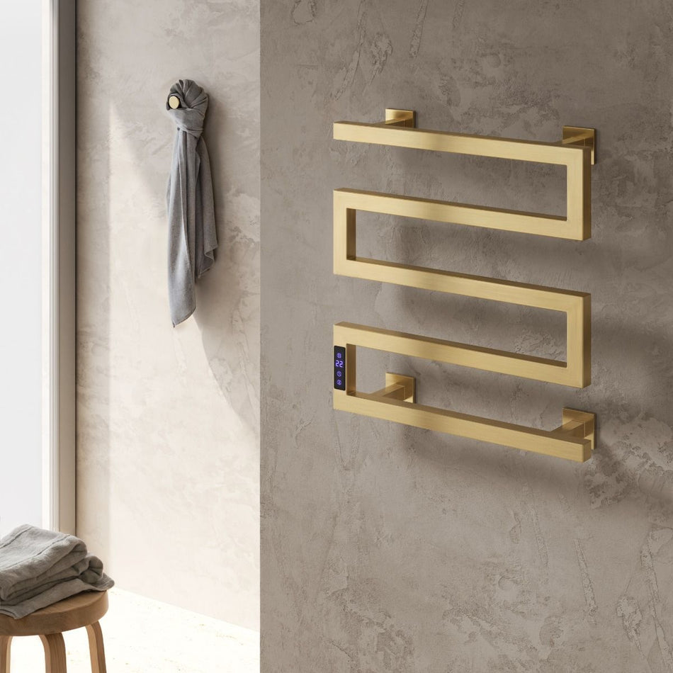 Reina Vispa EVSPB Brushed Brass Electric Towel Rail