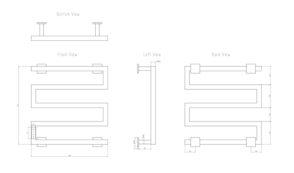 Reina Vispa EVSPC Polished Electric Towel Rail