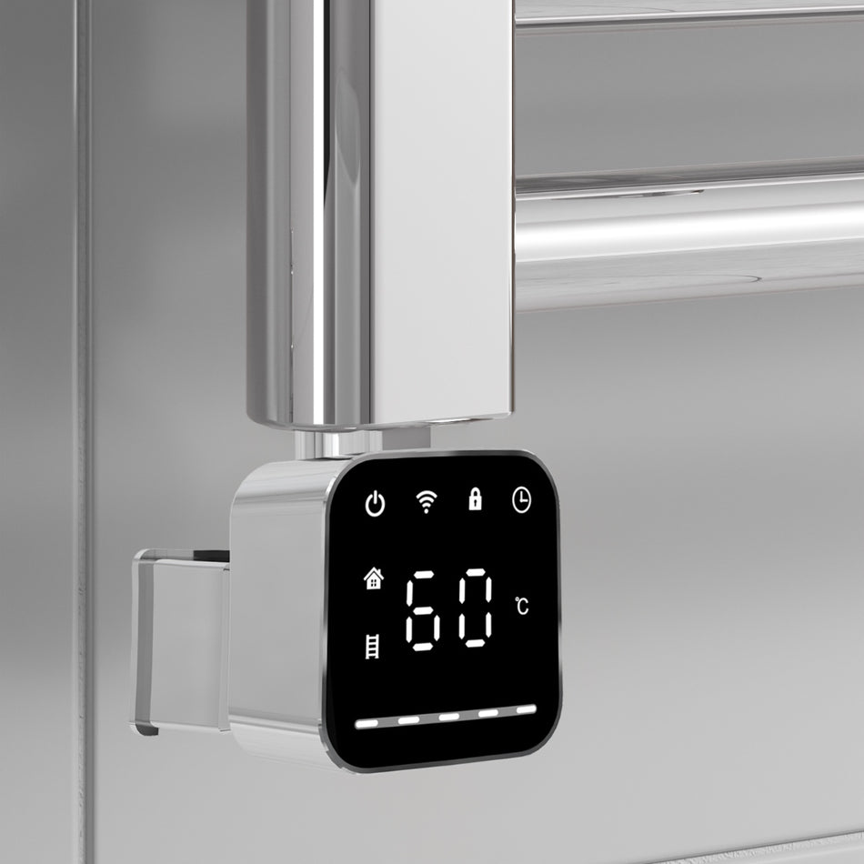 Reina Square Thermostatic WiFi Element - Smart App-Controlled Electric Radiator Element (Chrome)