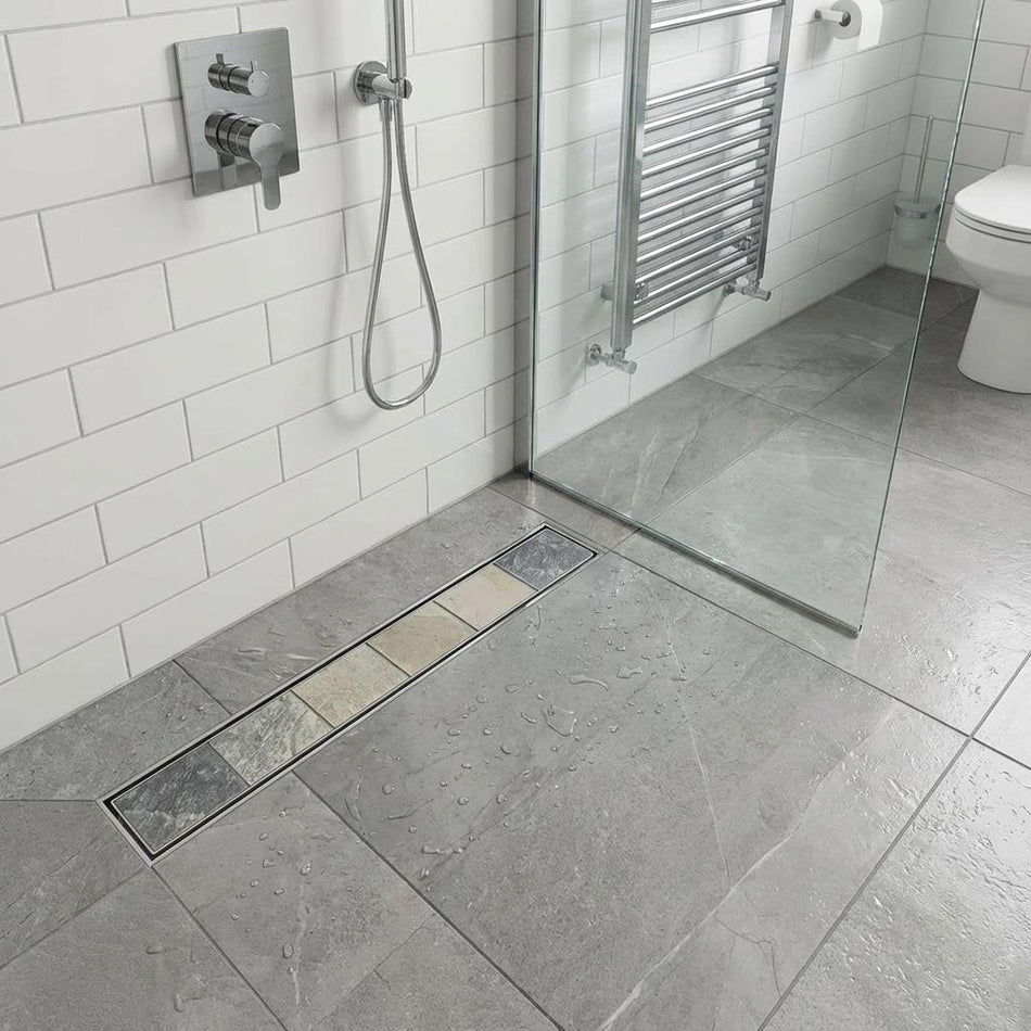 Taurus Linear Tileable Drain Cover 600mm | Invisible Drain Finish | For Taurus Wet Room Tray Formers