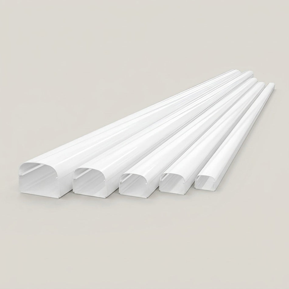 HVAC White Line Set Trunking 140mm | 2m, Bends & Wall Cover | Anti-UV