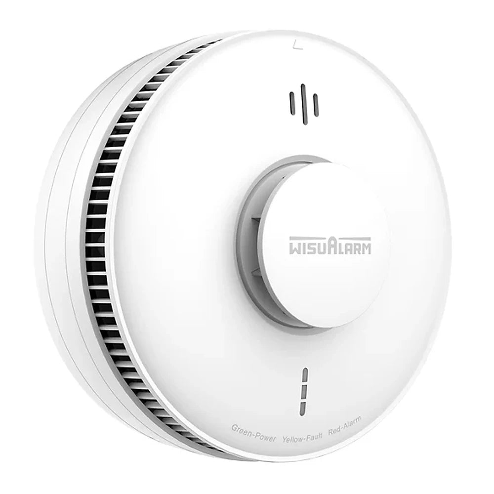 Wisualarm Mains Powered Heat Alarm | Grade D2 | Class A1 54–65°C | 9V Battery Backup | Wired Interconnect