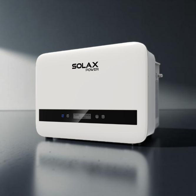 SolaX X1 Boost G4 string inverters front view, featuring a sleek design and power output indicators.